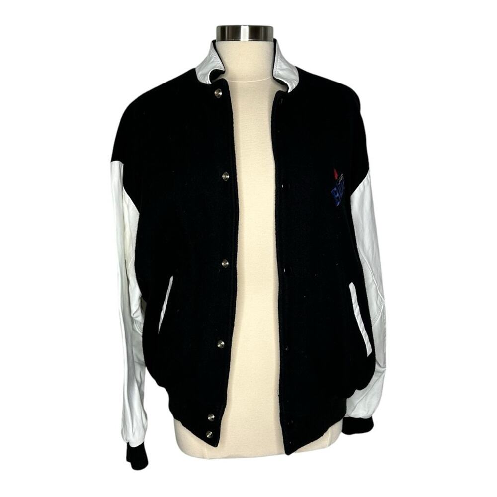 Labatt's Blue Colin James Vintage Cactus Jack Leather Wool Tour Bomber Jacket - Picture 4 of 14